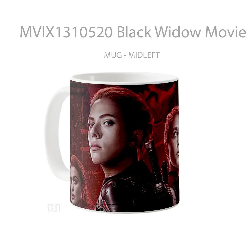 Mug Black Widow Movie 2021 Gelas Superhero - All-side / Desain