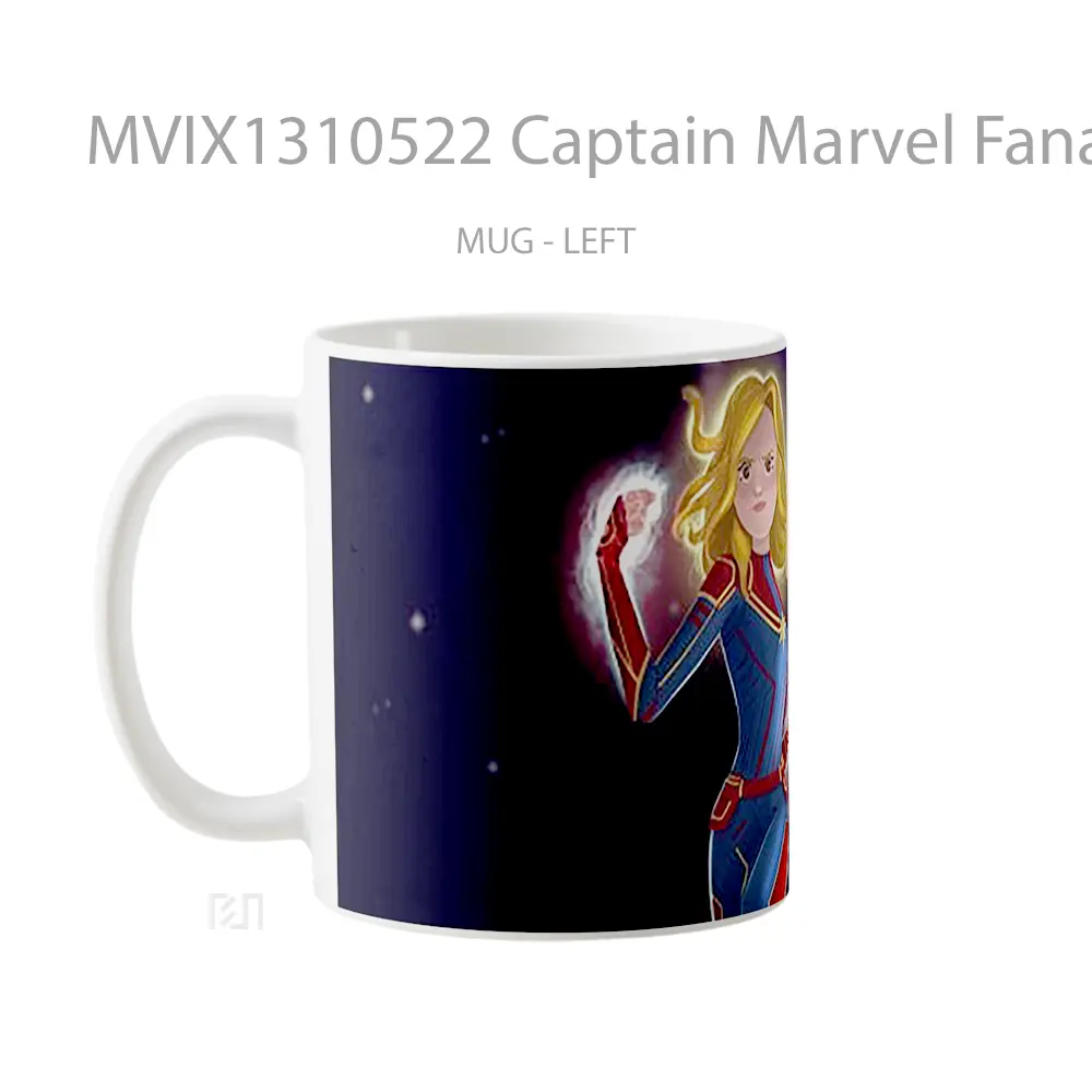 Mug Captain Marvel Fanart 2021 Gelas Superhero - All-side / Desain