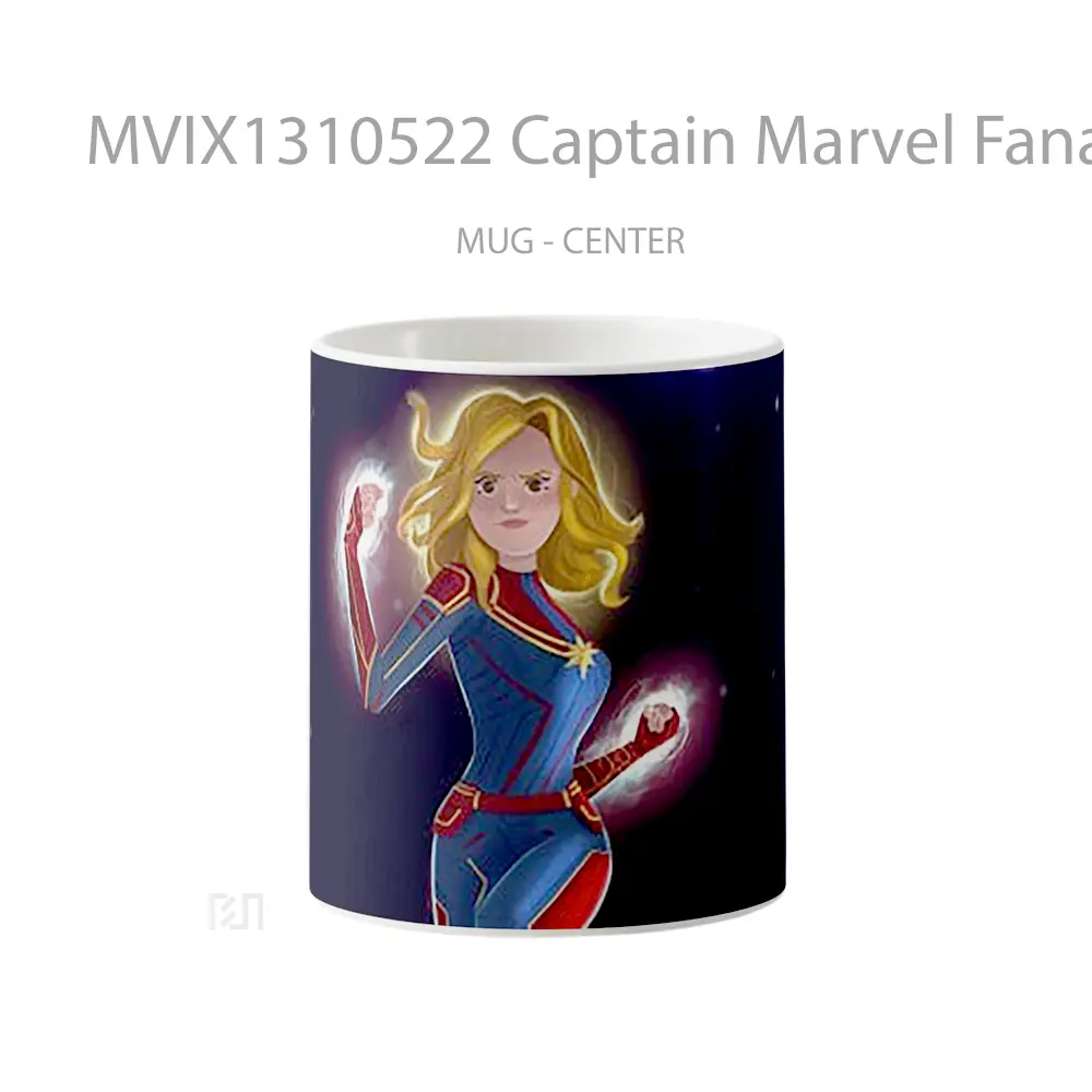 Mug Captain Marvel Fanart 2021 Gelas Superhero
