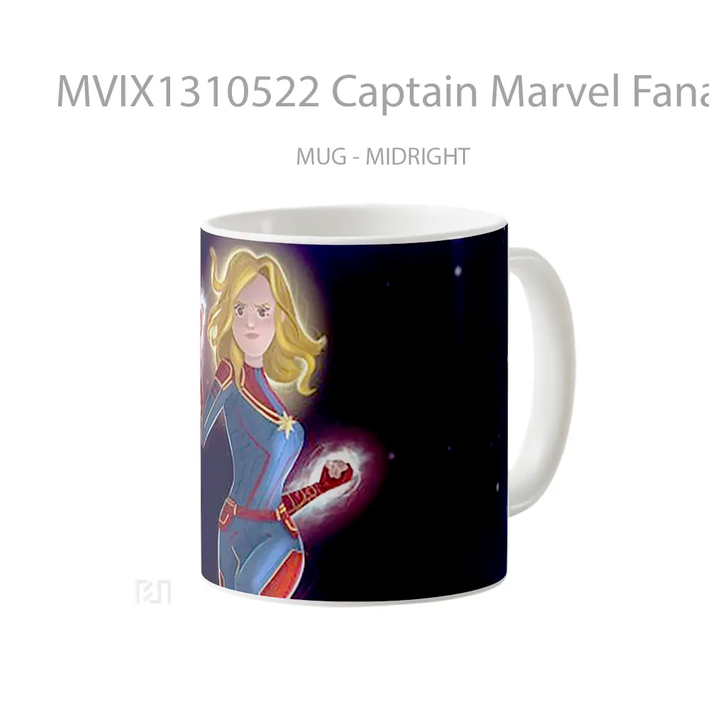 Mug Captain Marvel Fanart 2021 Gelas Superhero - All-side / Desain