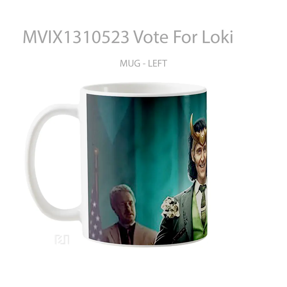 Mug Vote For Loki Gelas Superhero - All-side / Desain