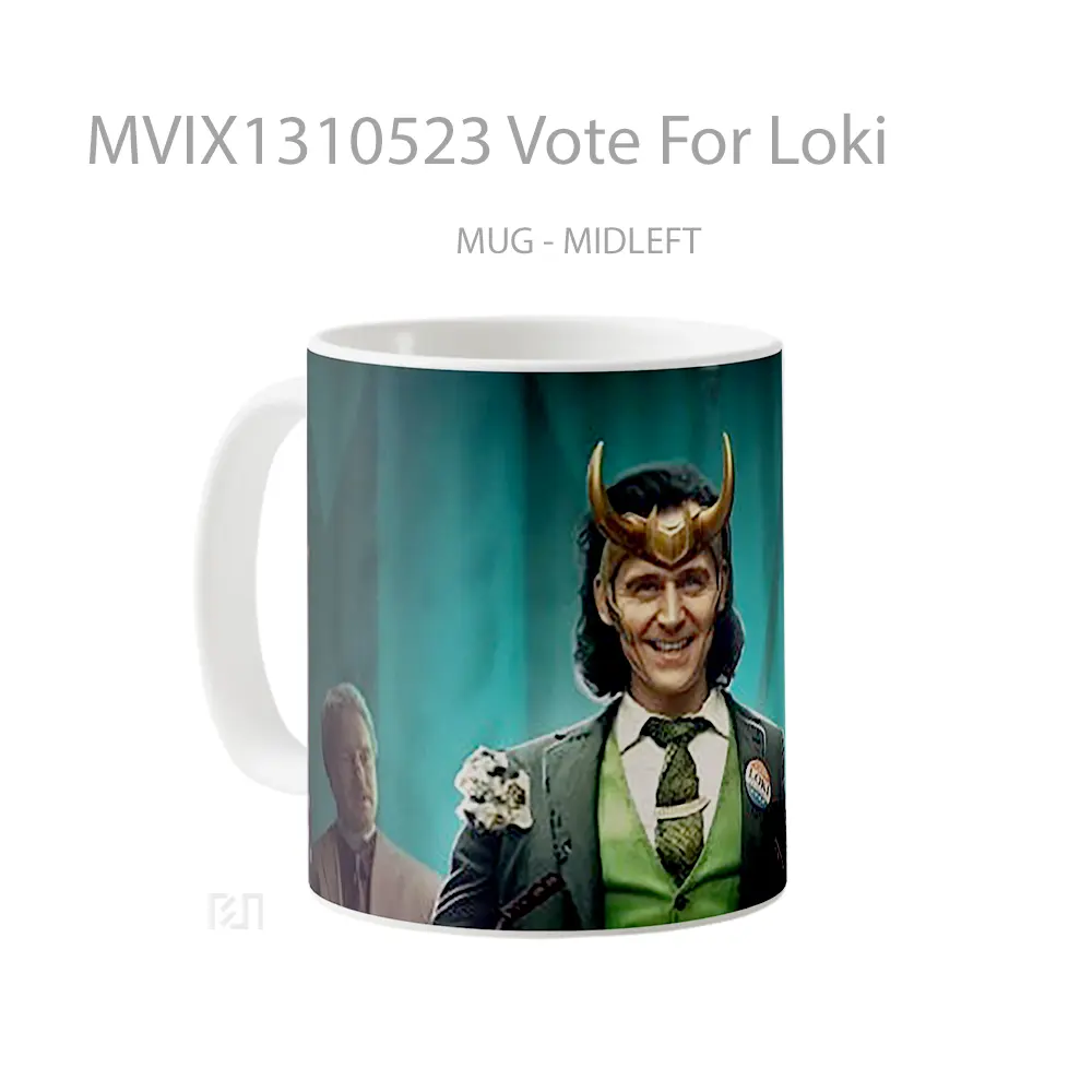 Mug Vote For Loki Gelas Superhero - All-side / Desain