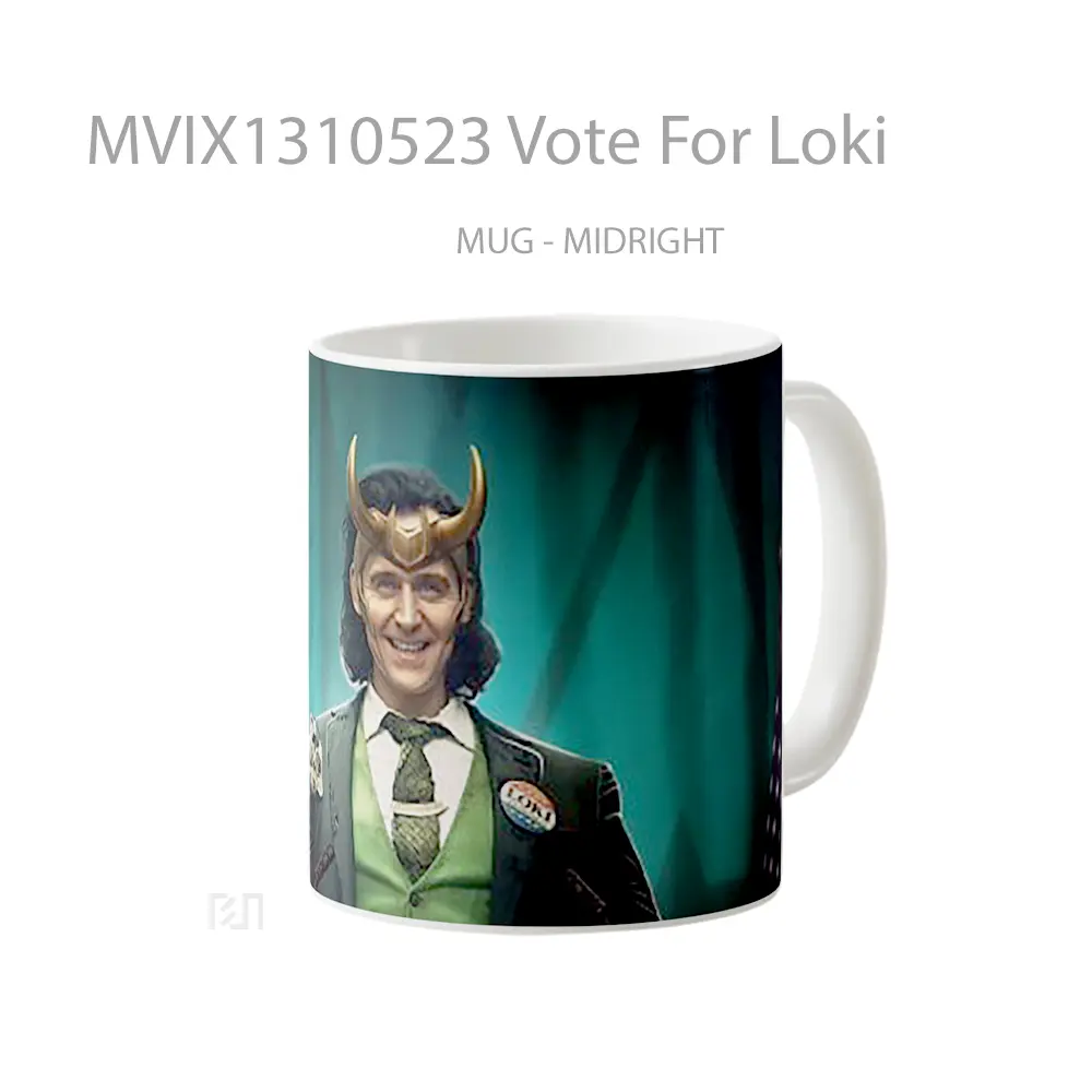 Mug Vote For Loki Gelas Superhero - All-side / Desain