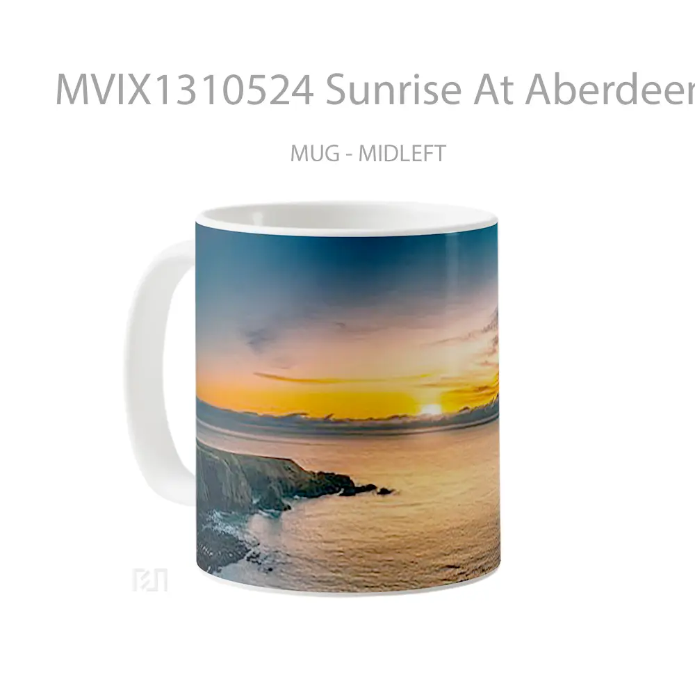 Mug Sunrise At Aberdeen Coast In Scotland Gelas Pemandangan Alam - All-side / Desain