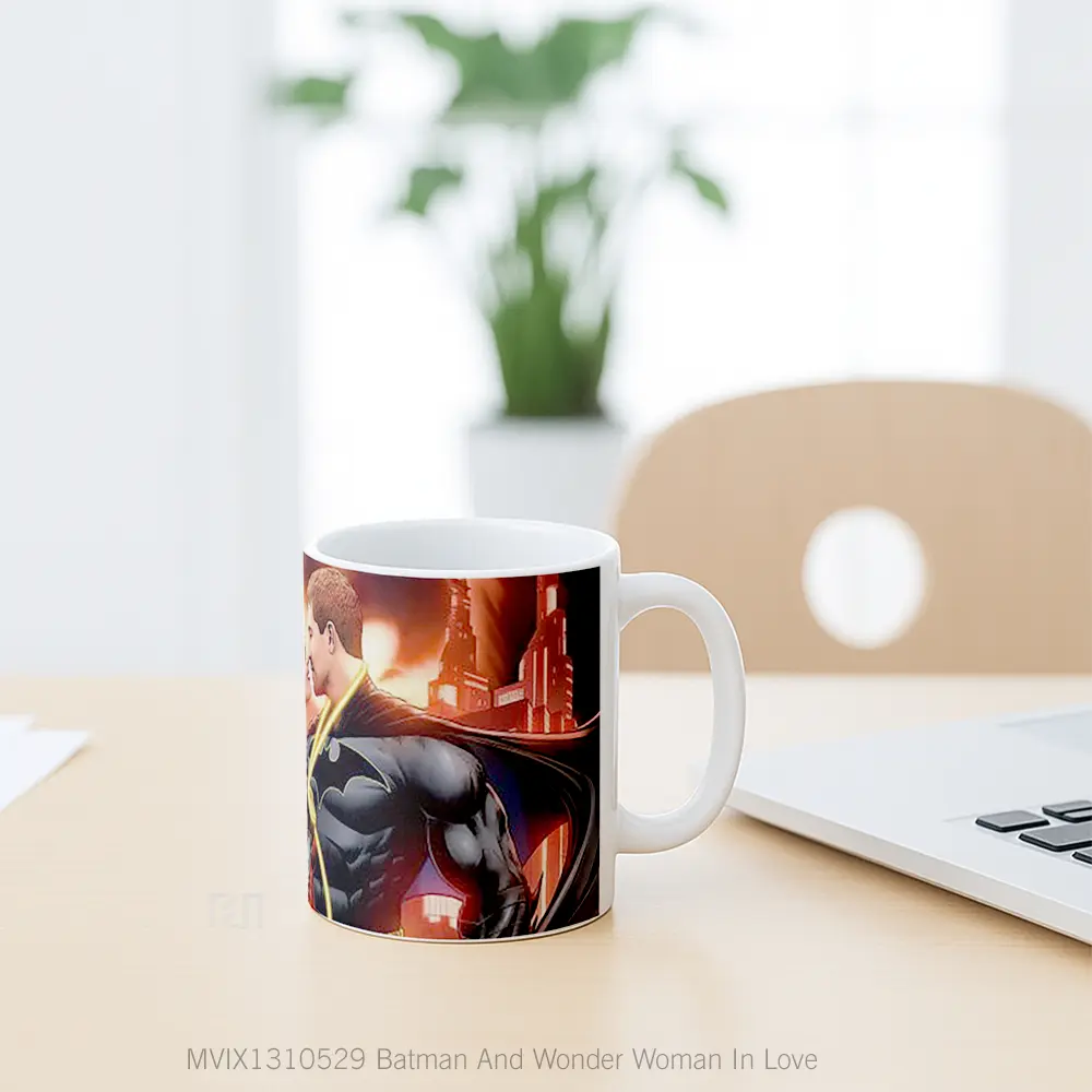 Mug Batman And Wonder Woman In Love Gelas Superhero - All-side / Desain