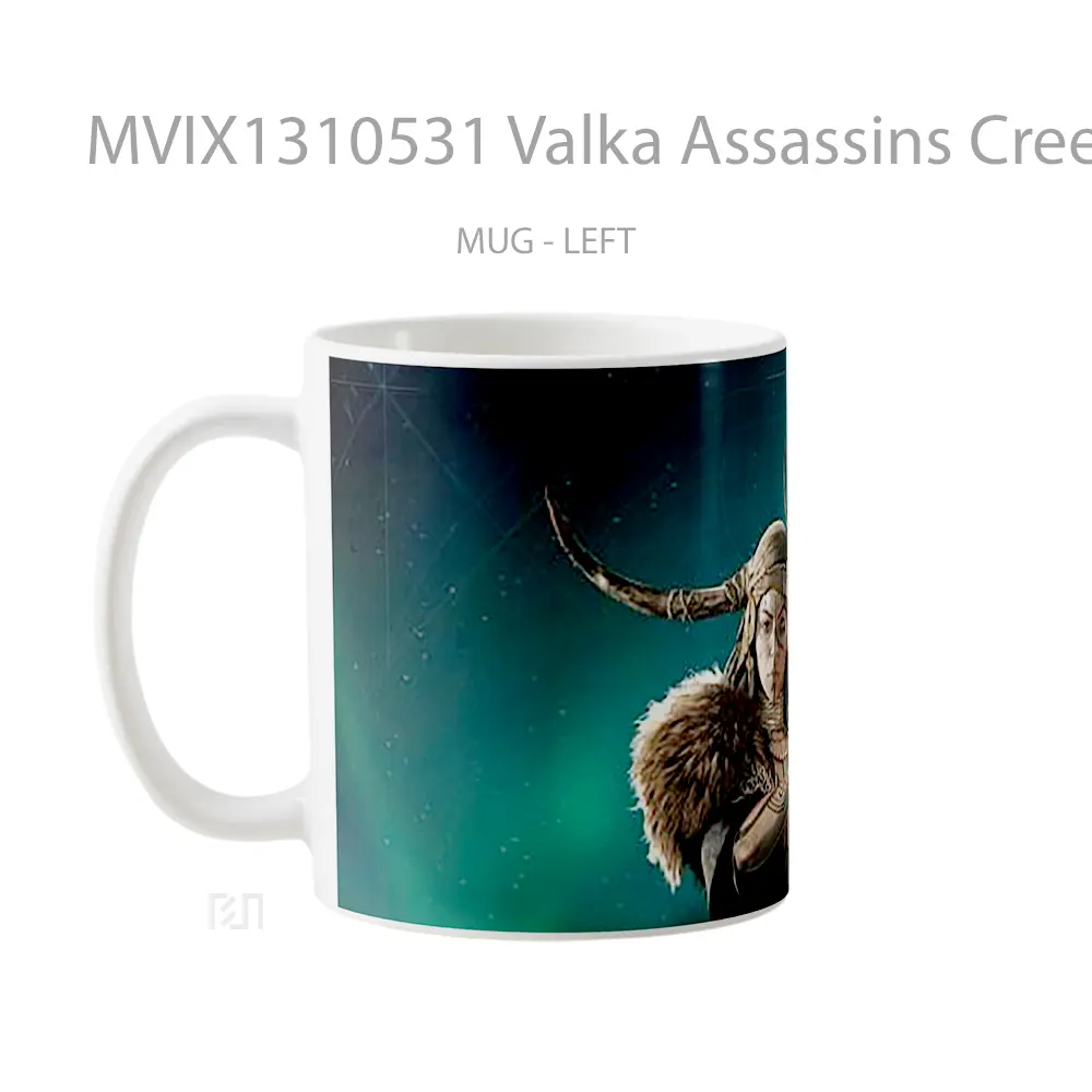 Mug Valka Assassins Creed Valhalla Cangkir Gamer - All-side / Desain