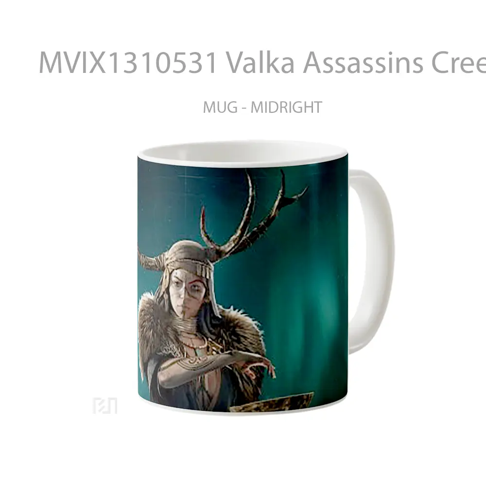 Mug Valka Assassins Creed Valhalla Cangkir Gamer - All-side / Desain