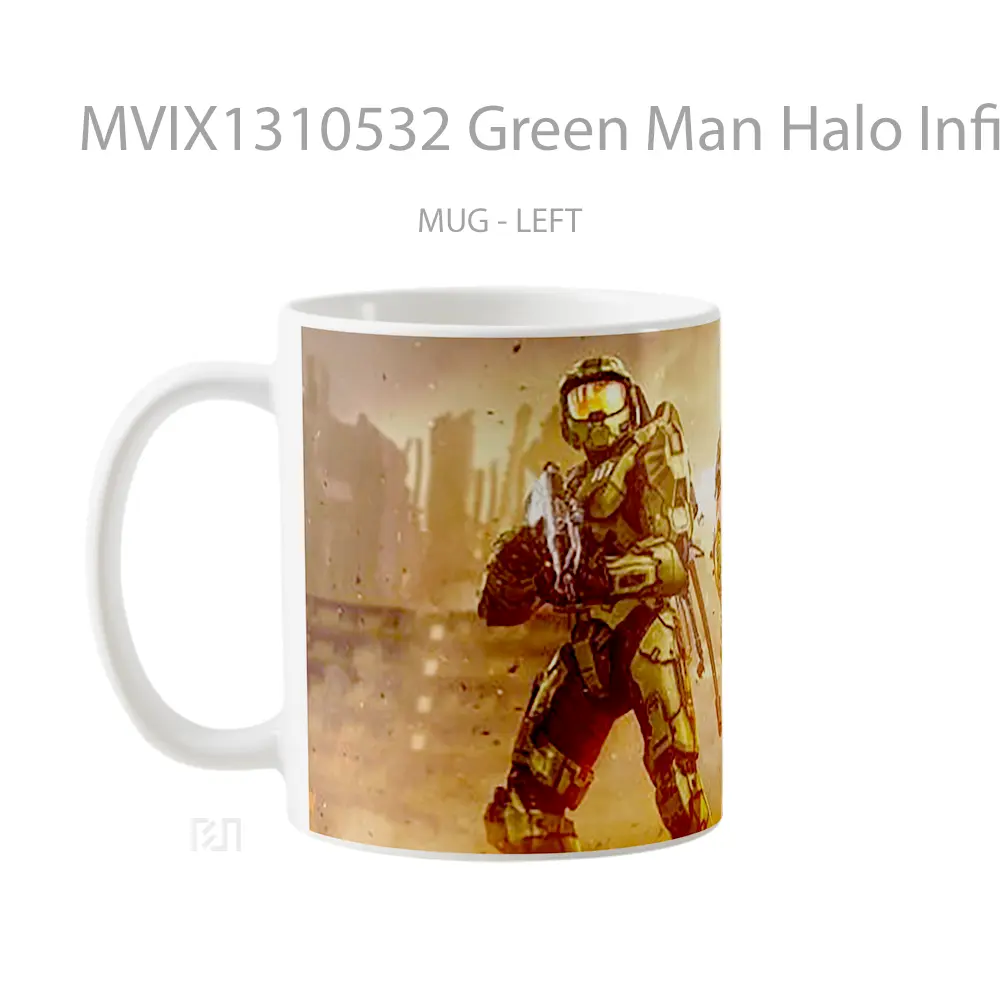 Mug Green Man Halo Infinite Cangkir Gamer - All-side / Desain