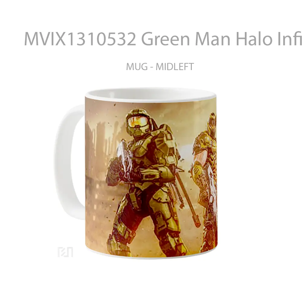 Mug Green Man Halo Infinite Cangkir Gamer - All-side / Desain
