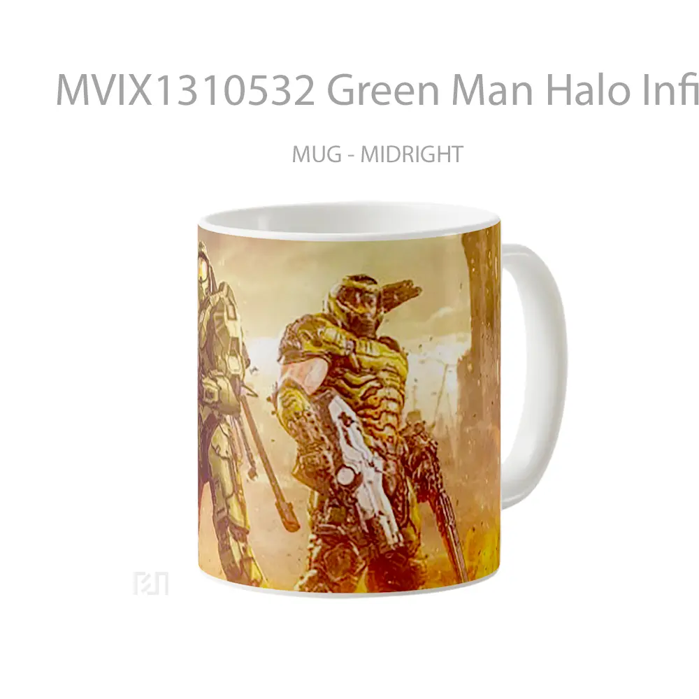 Mug Green Man Halo Infinite Cangkir Gamer - All-side / Desain