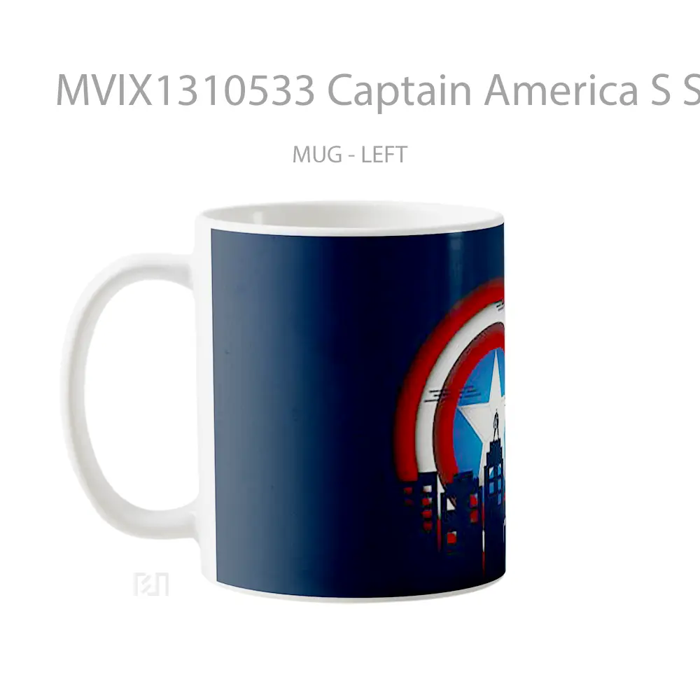 Mug Captain America S Shield With City Gelas Superhero - All-side / Desain