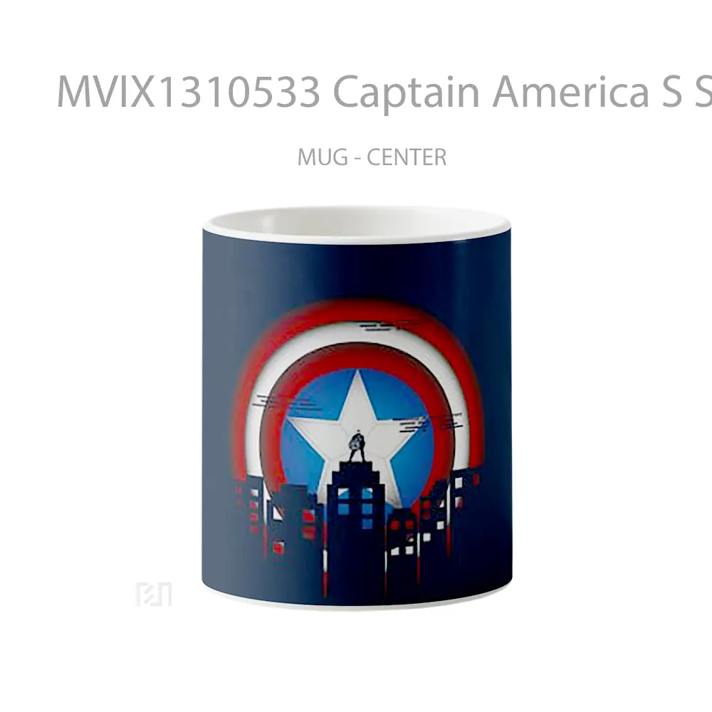 Mug Captain America S Shield With City Gelas Superhero