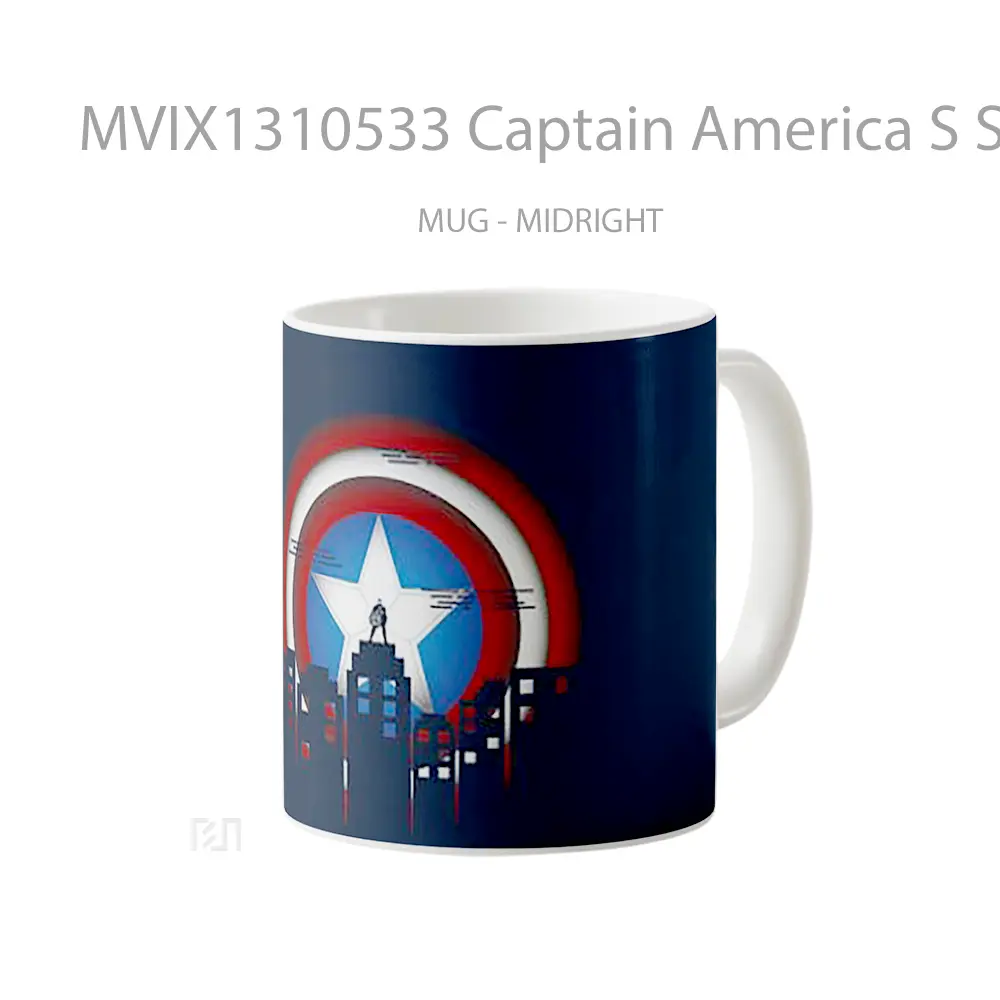 Mug Captain America S Shield With City Gelas Superhero - All-side / Desain