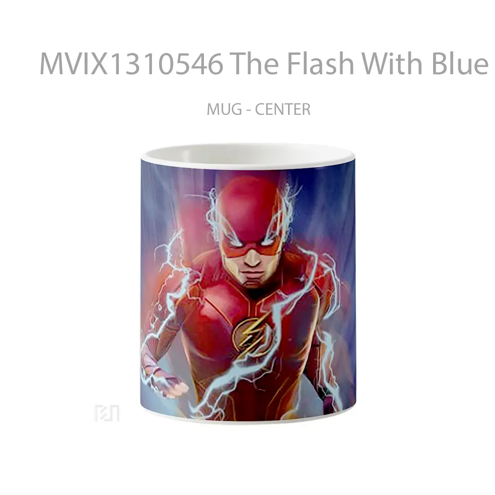 Mug The Flash With Blue Lightning Gelas Superhero