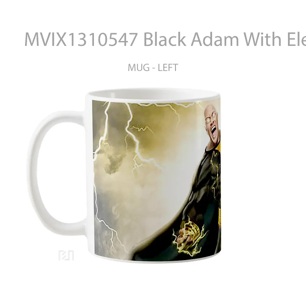 Mug Black Adam With Electricity Gelas Keramik Unik - All-side / Desain