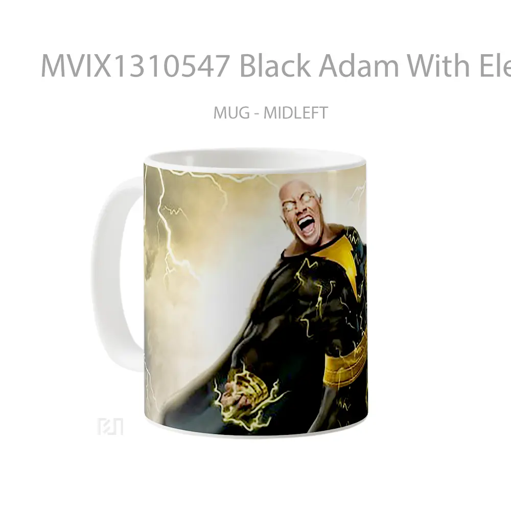 Mug Black Adam With Electricity Gelas Keramik Unik - All-side / Desain