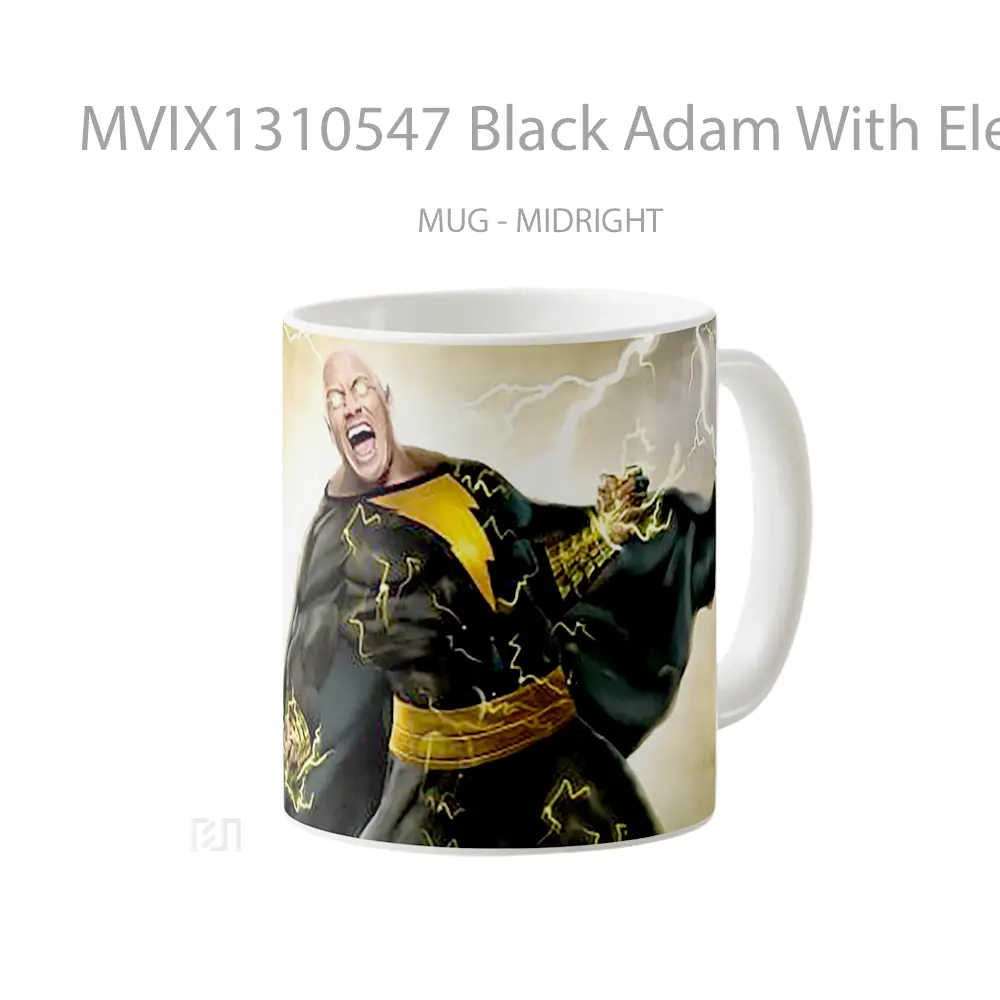 Mug Black Adam With Electricity Gelas Keramik Unik - All-side / Desain