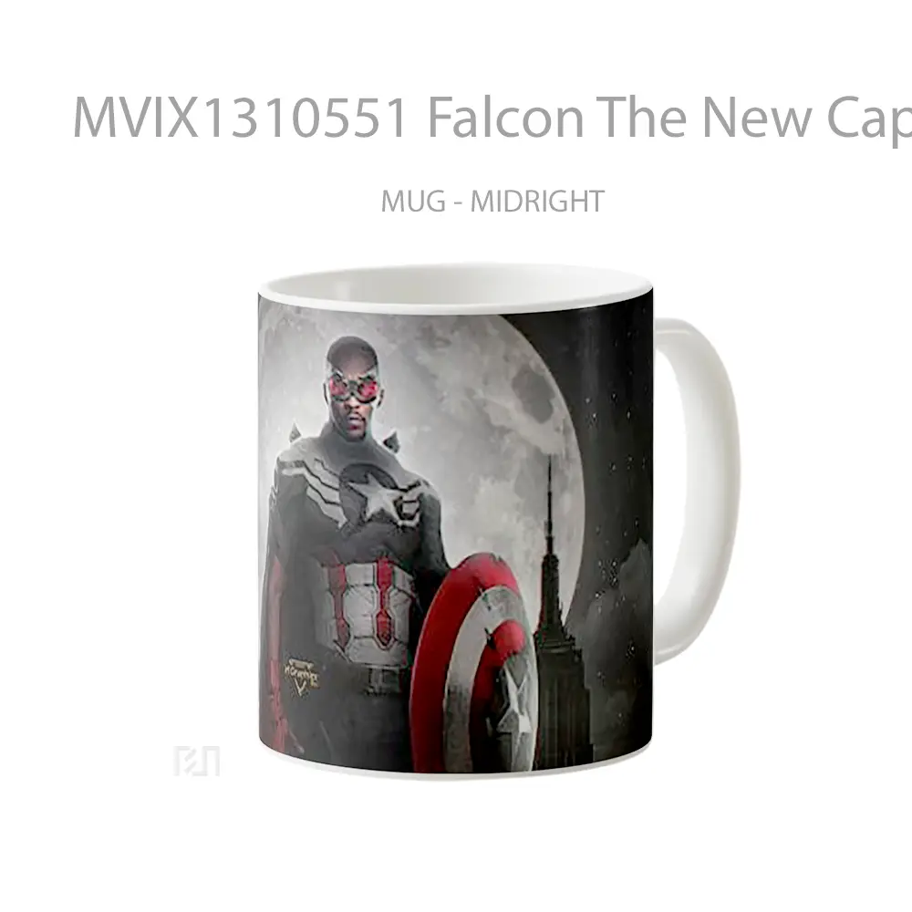 Mug Falcon The New Captain America Gelas Superhero - All-side / Desain