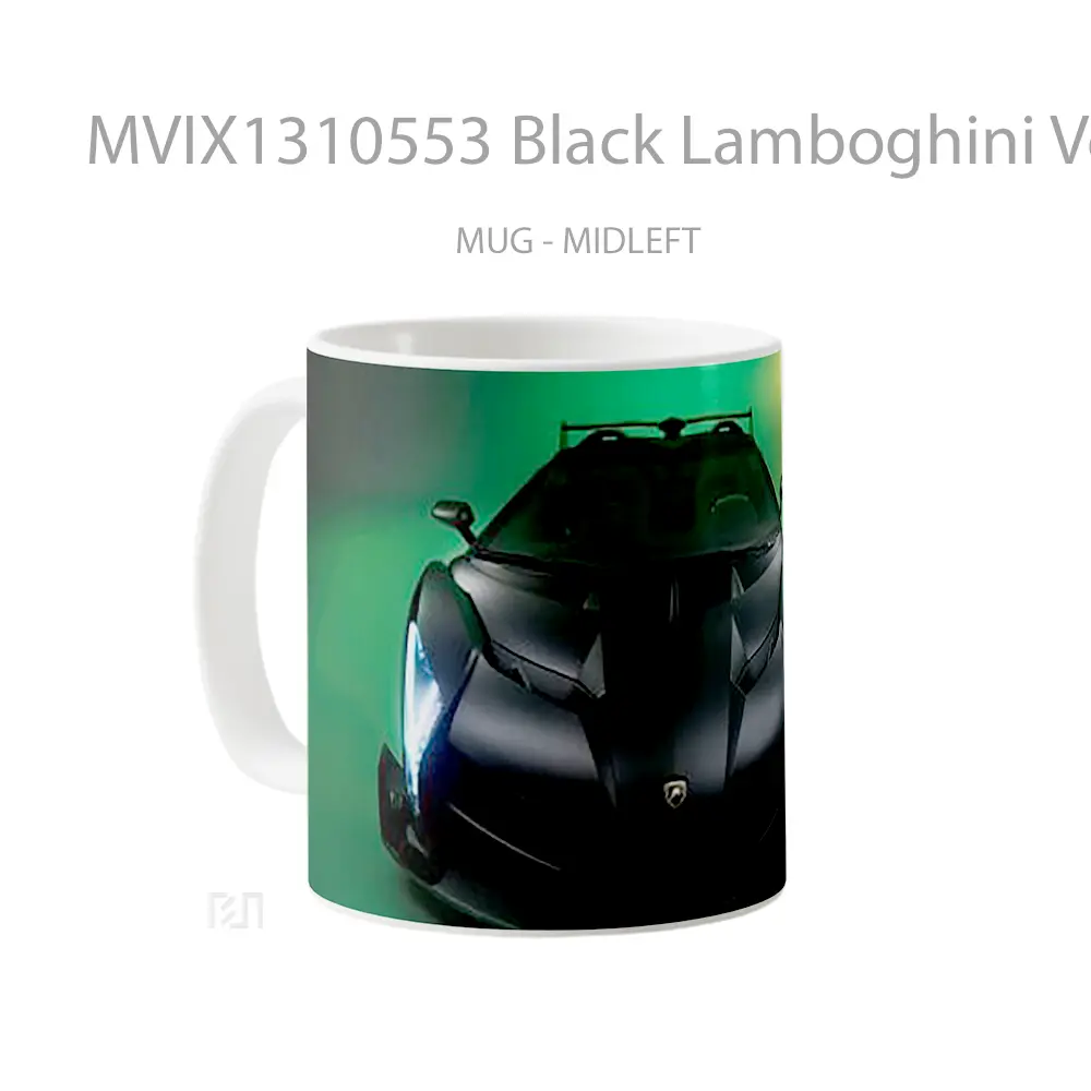 Mug Black Lamboghini Veneno Gelas Keramik Unik - All-side / Desain