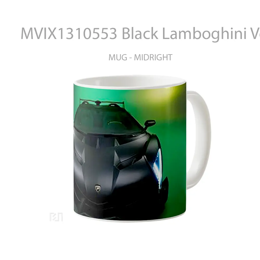 Mug Black Lamboghini Veneno Gelas Keramik Unik - All-side / Desain