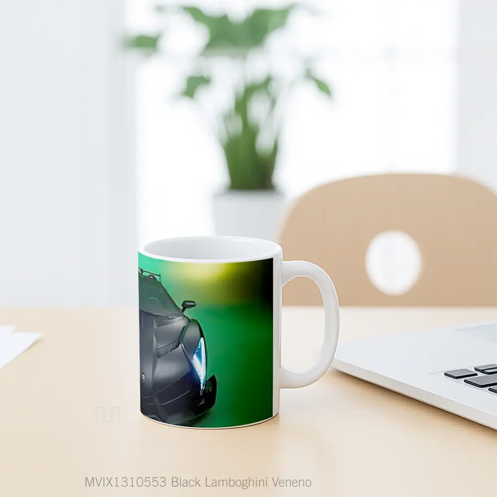 Mug Black Lamboghini Veneno Gelas Keramik Unik - All-side / Desain