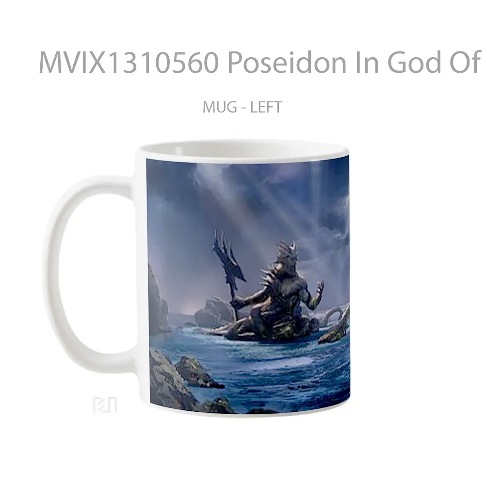 Mug Poseidon In God Of War Ascension Gelas Keramik Unik - All-side / Desain
