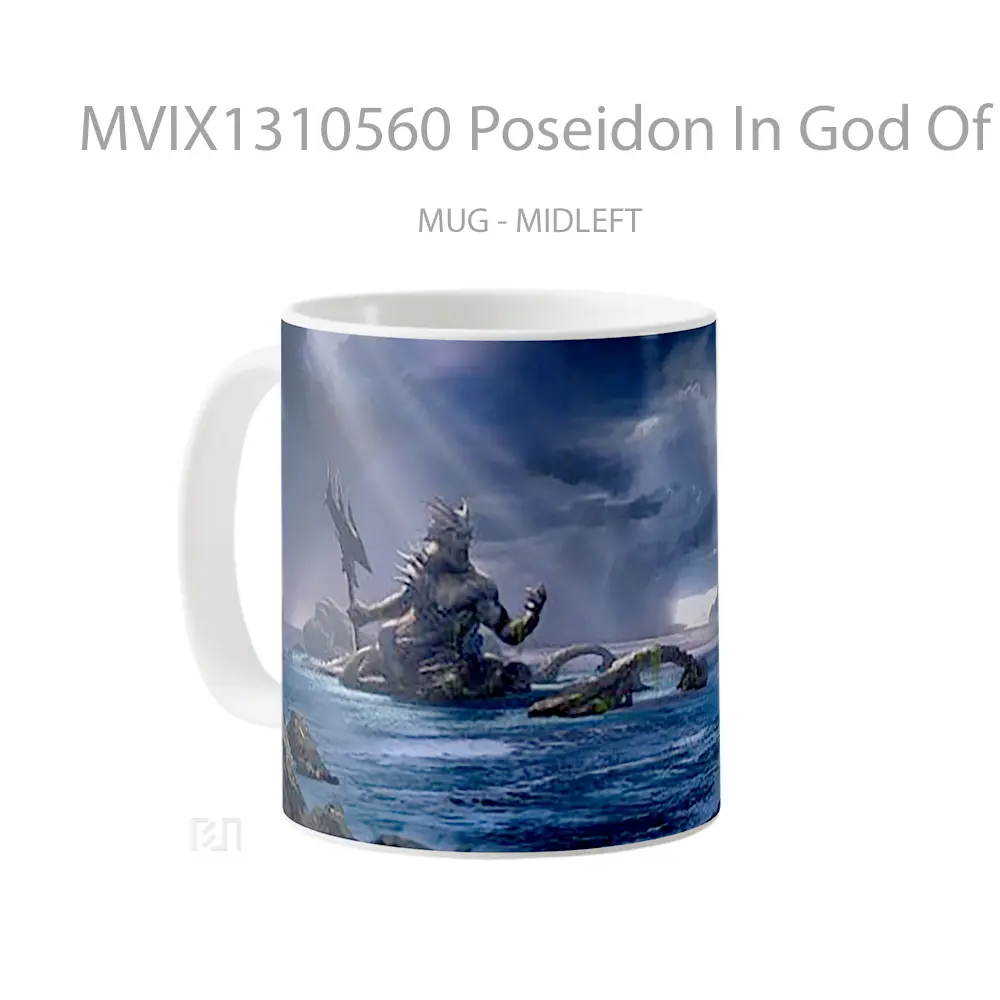 Mug Poseidon In God Of War Ascension Gelas Keramik Unik - All-side / Desain