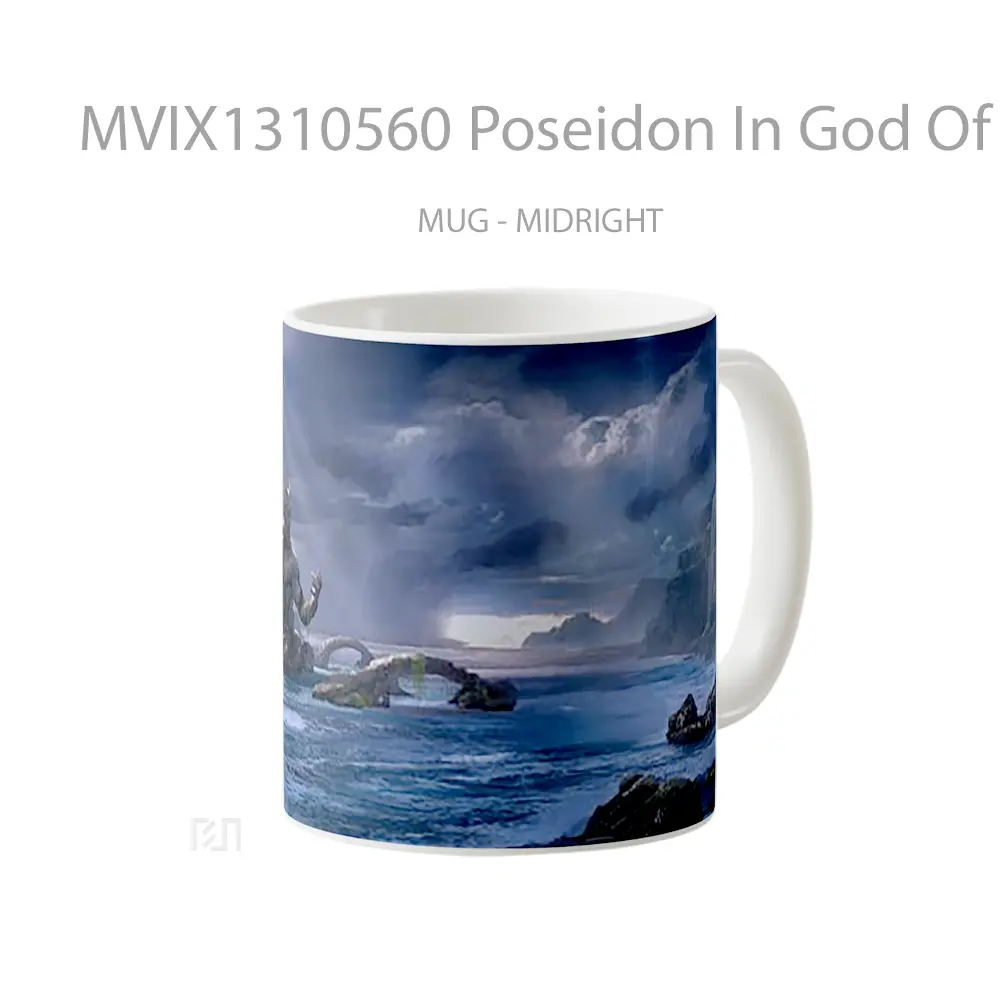 Mug Poseidon In God Of War Ascension Gelas Keramik Unik - All-side / Desain