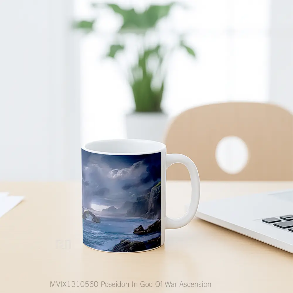Mug Poseidon In God Of War Ascension Gelas Keramik Unik - All-side / Desain