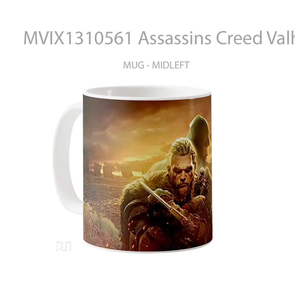 Mug Assassins Creed Valhalla Fanart Cangkir Gamer - All-side / Desain