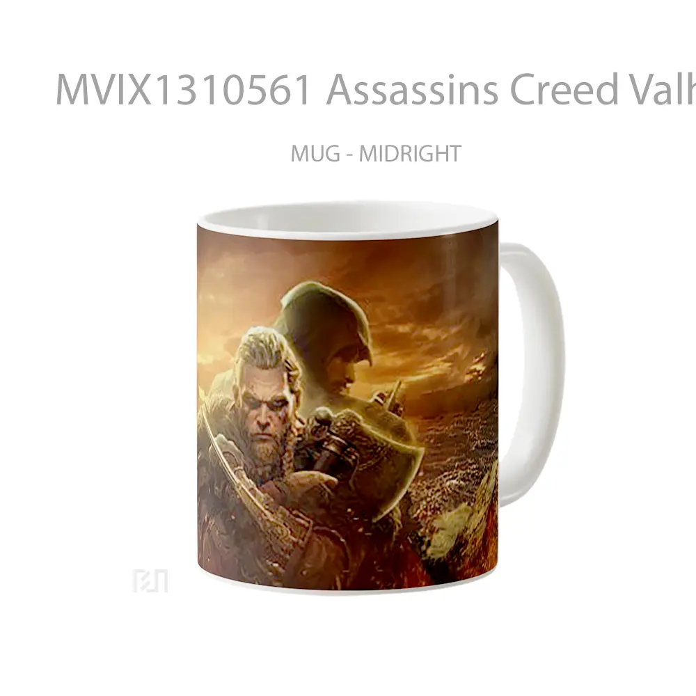 Mug Assassins Creed Valhalla Fanart Cangkir Gamer - All-side / Desain