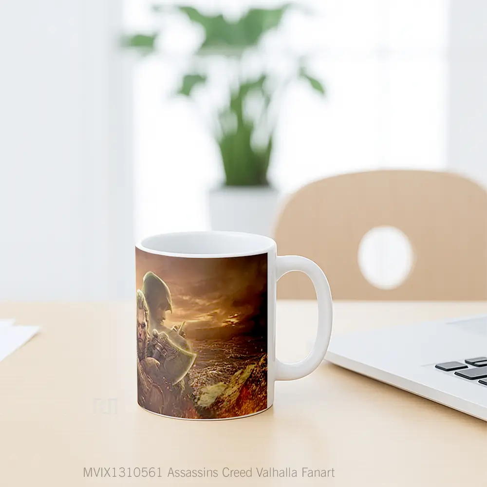 Mug Assassins Creed Valhalla Fanart Cangkir Gamer - All-side / Desain