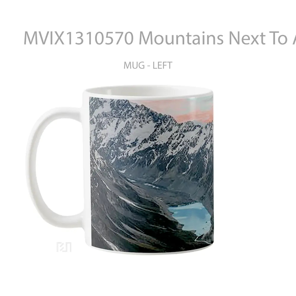 Mug Mountains Next To A Lake At Sunset Gelas Pemandangan Alam - All-side / Desain