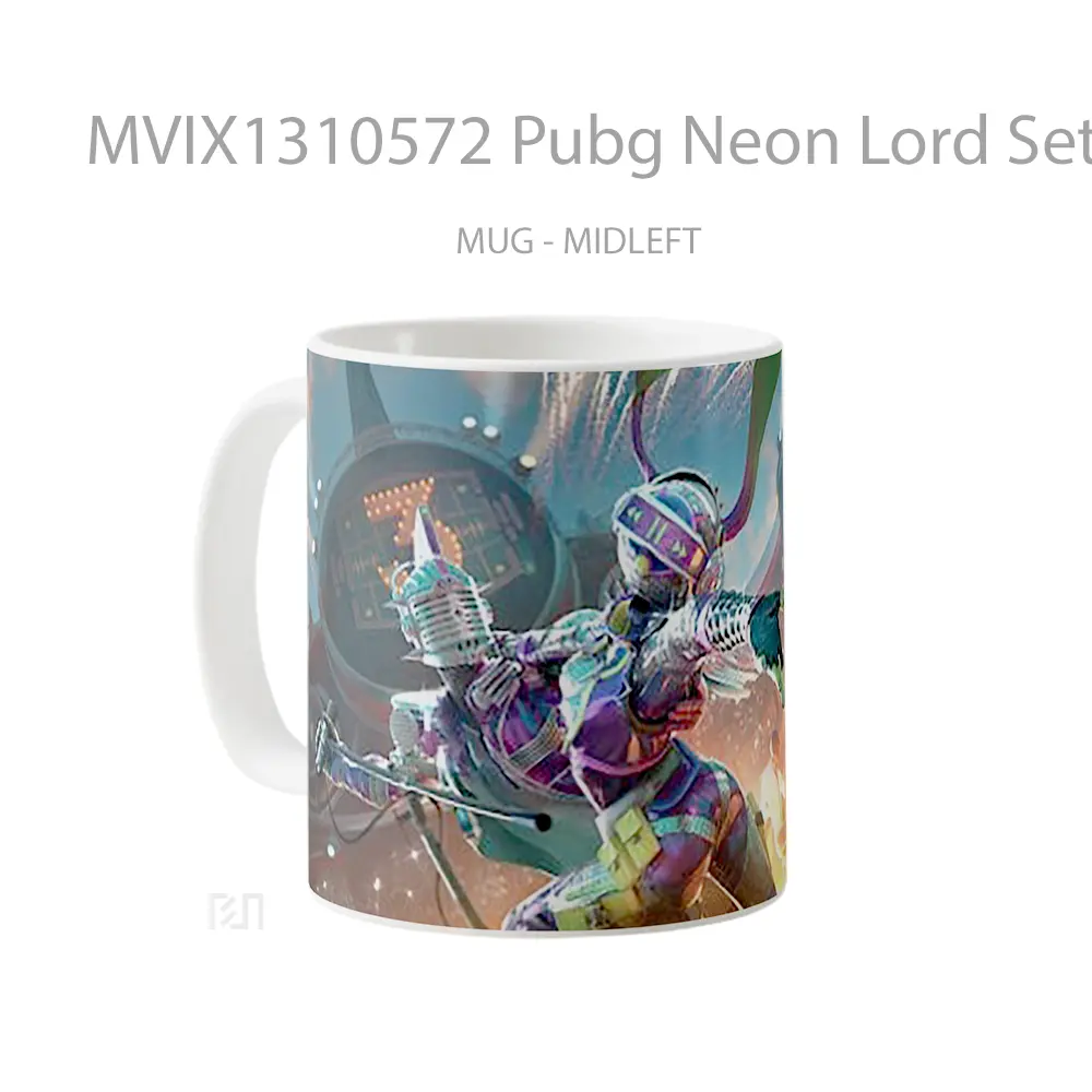 Mug Pubg Neon Lord Set Cangkir Gamer - All-side / Desain