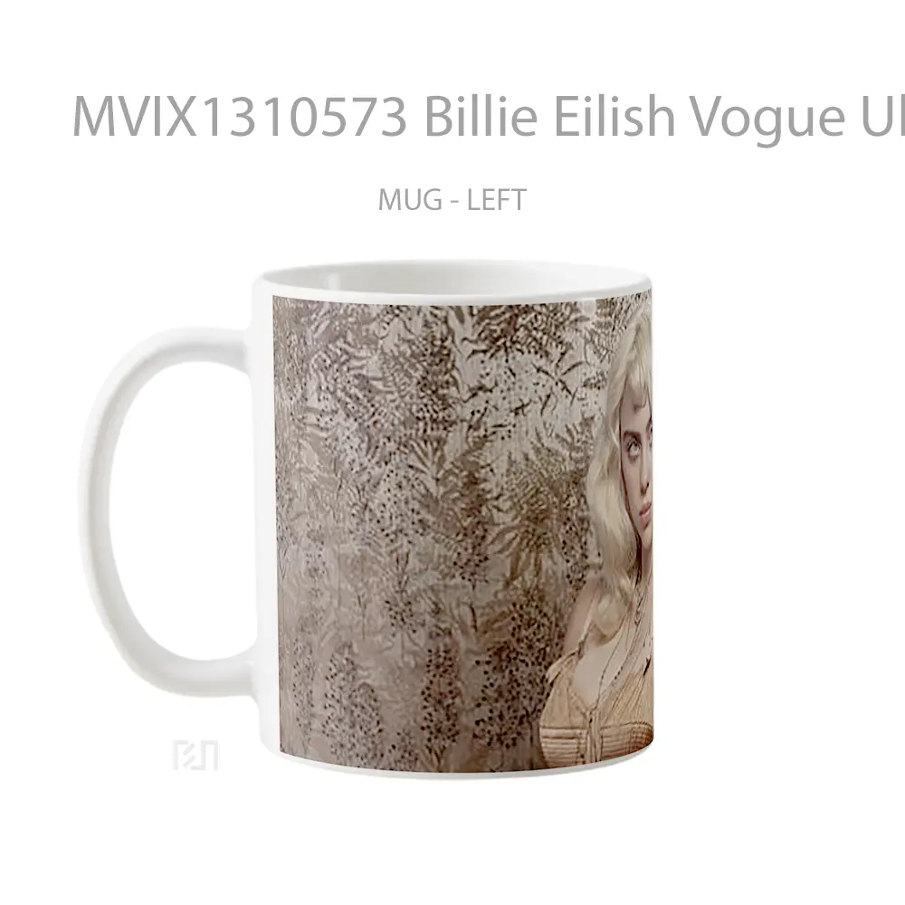 Mug Billie Eilish Vogue Uk Gelas Selebriti - All-side / Desain