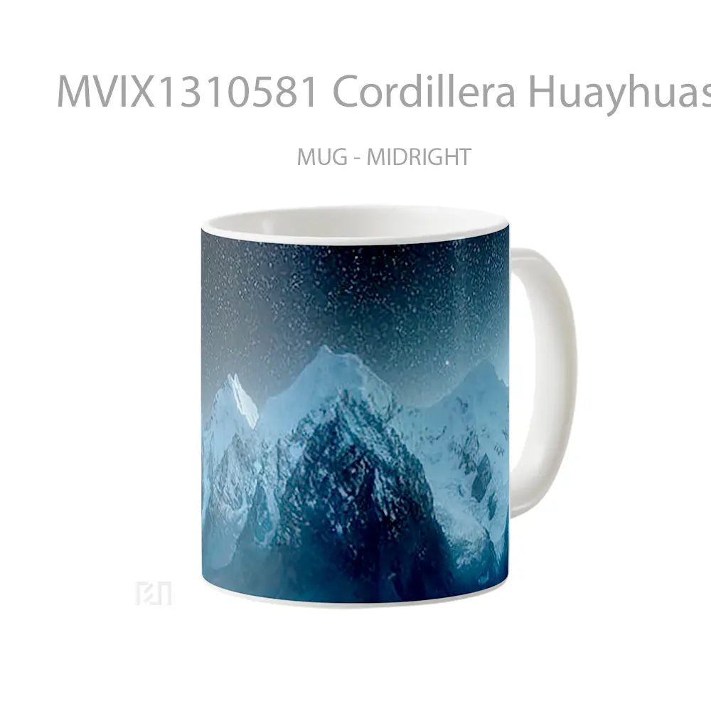 Mug Cordillera Huayhuash Peru Gelas Keramik Unik - All-side / Desain