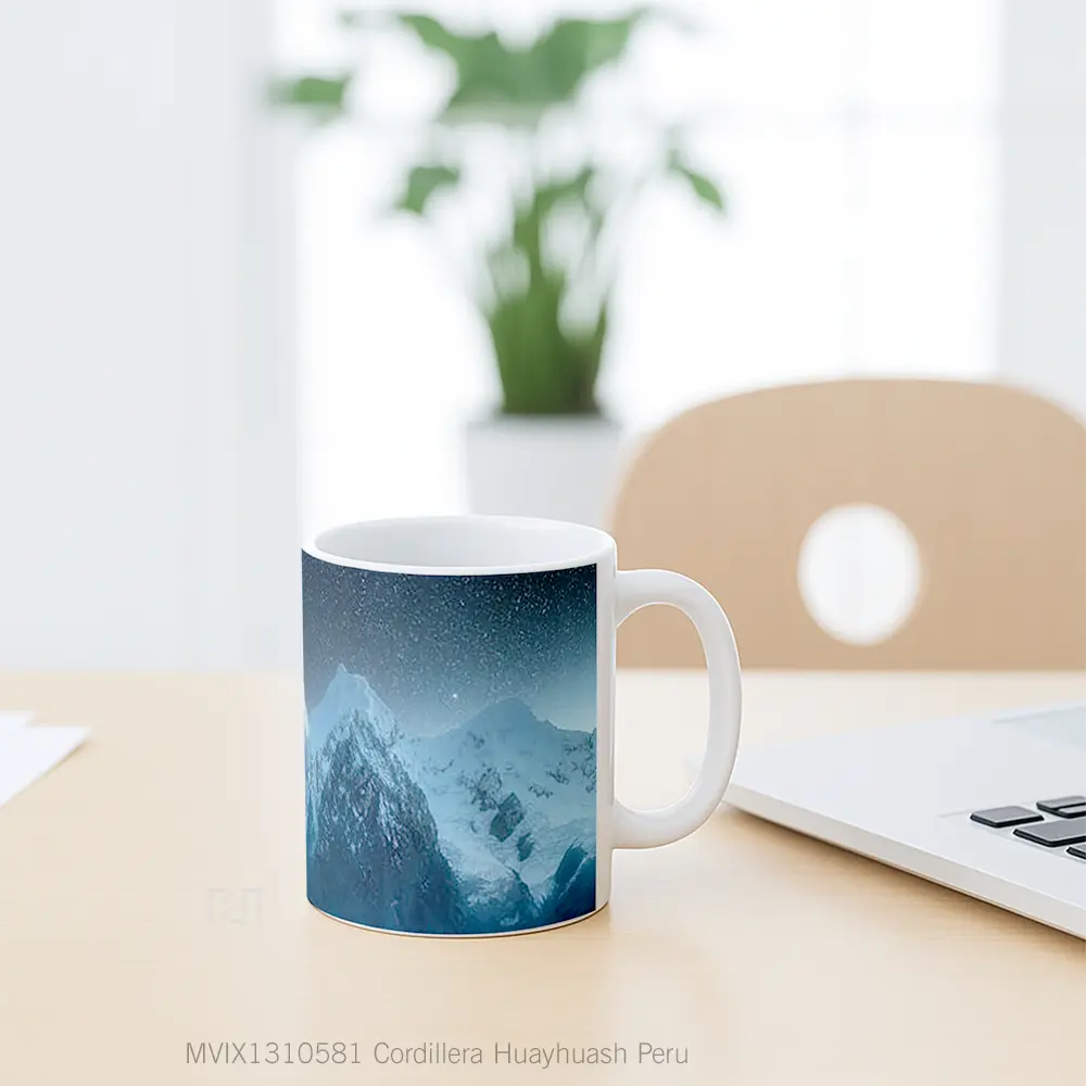 Mug Cordillera Huayhuash Peru Gelas Keramik Unik - All-side / Desain