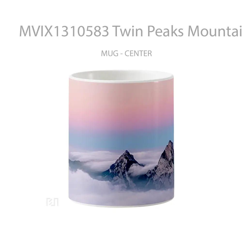 Mug Twin Peaks Mountains In Clouds Gelas Pemandangan Alam