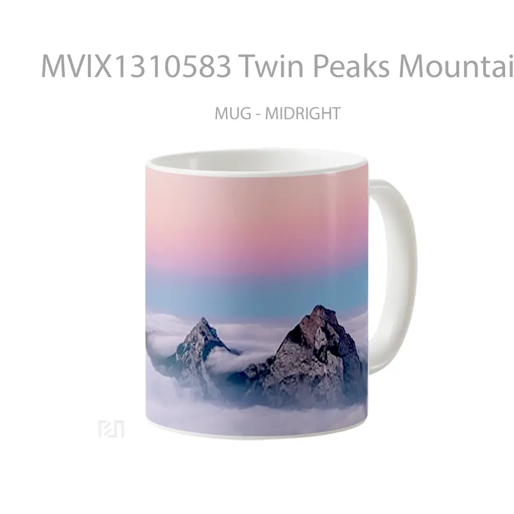 Mug Twin Peaks Mountains In Clouds Gelas Pemandangan Alam - All-side / Desain
