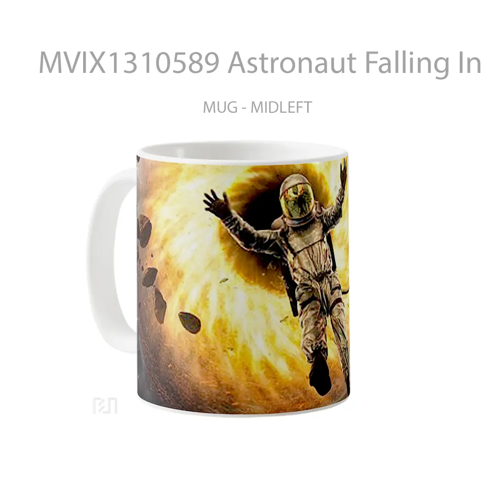 Mug Astronaut Falling In Black Hole Gelas Astronomi - All-side / Desain