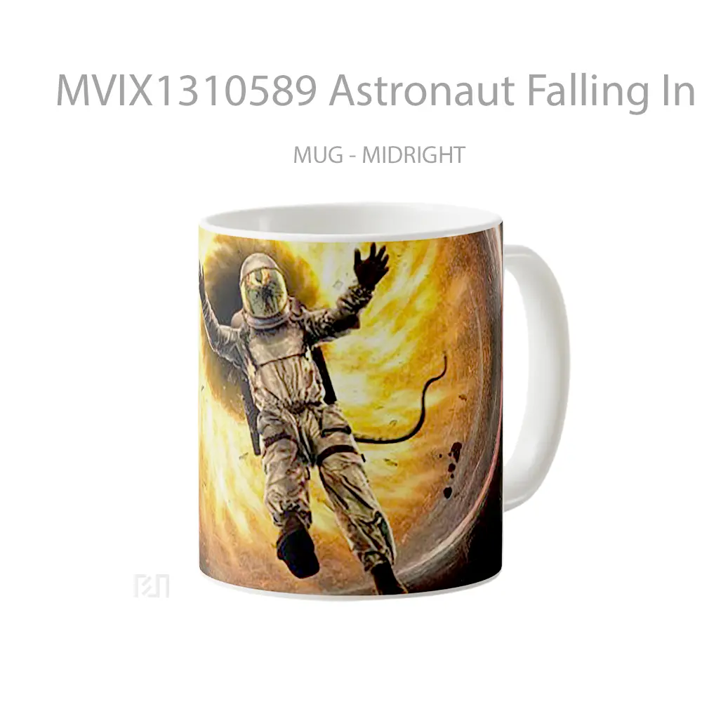 Mug Astronaut Falling In Black Hole Gelas Astronomi - All-side / Desain