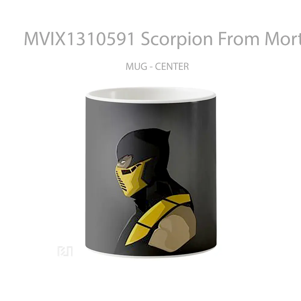 Mug Scorpion From Mortal Kombat Minimalist Gelas Seni Modern
