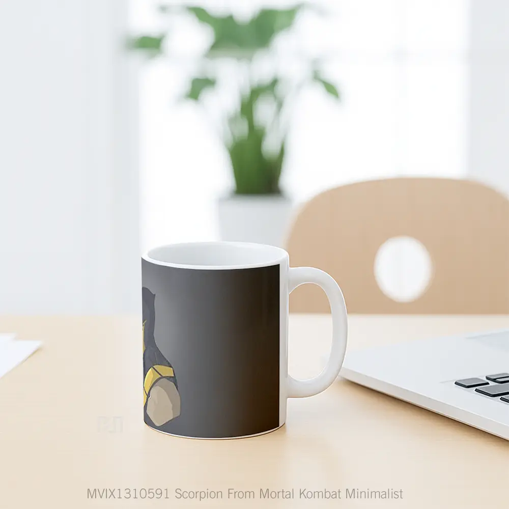 Mug Scorpion From Mortal Kombat Minimalist Gelas Seni Modern - All-side / Desain