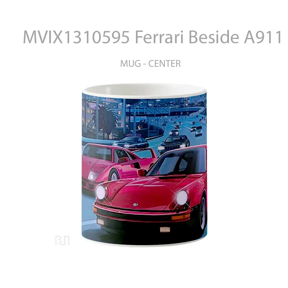 Mug Ferrari Beside A911 80 S Vibes Le Porsche Cangkir Mobil
