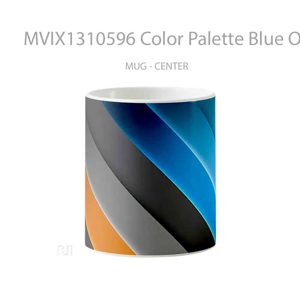 Mug Color Palette Blue Orange And Gray Gelas Keramik Unik