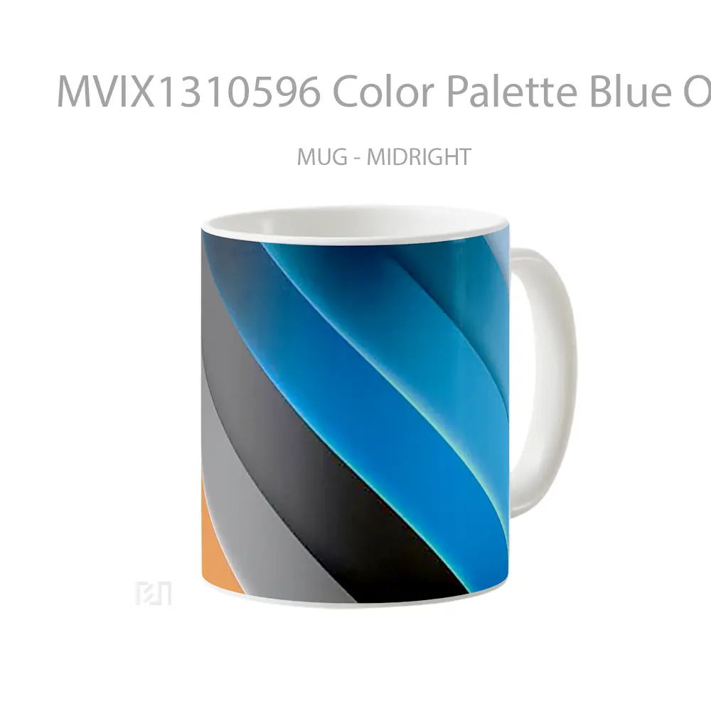 Mug Color Palette Blue Orange And Gray Gelas Keramik Unik - All-side / Desain