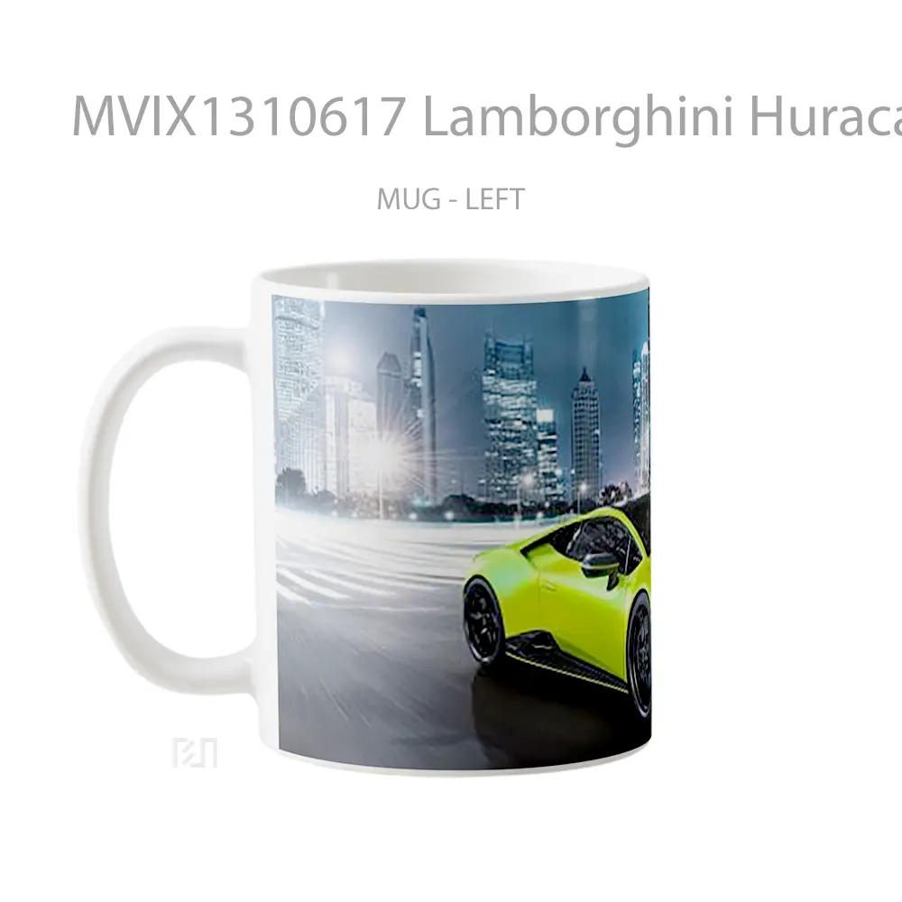 Mug Lamborghini Huracan Evo Fluo Capsule 1G Cangkir Mobil - All-side / Desain