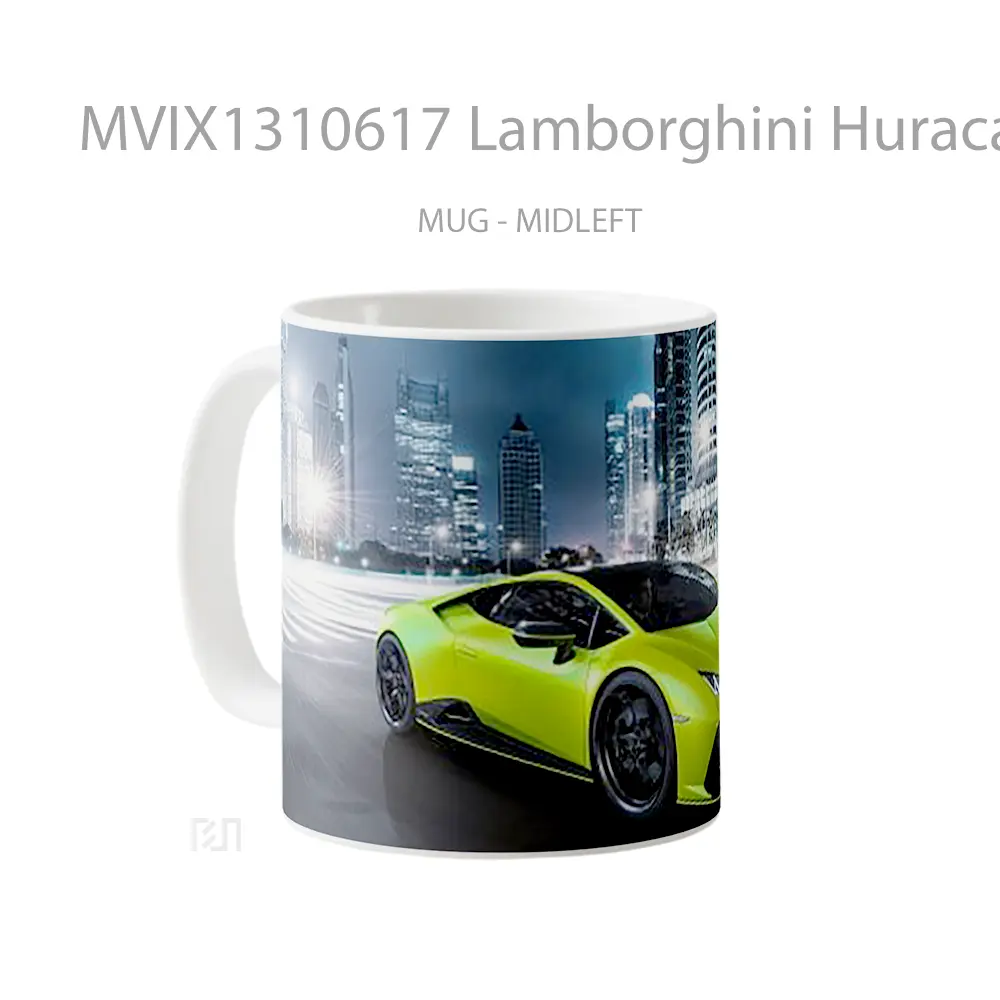Mug Lamborghini Huracan Evo Fluo Capsule 1G Cangkir Mobil - All-side / Desain