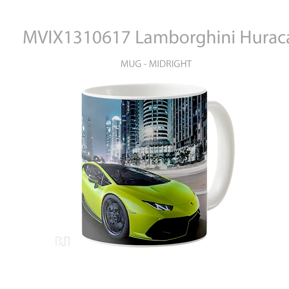 Mug Lamborghini Huracan Evo Fluo Capsule 1G Cangkir Mobil - All-side / Desain