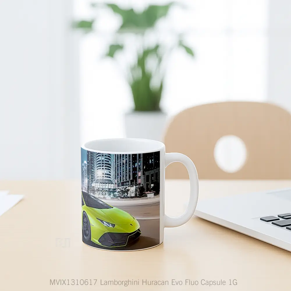 Mug Lamborghini Huracan Evo Fluo Capsule 1G Cangkir Mobil - All-side / Desain